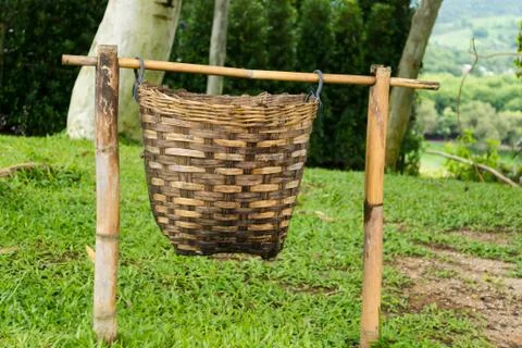 Bamboo baskets Stock Photos