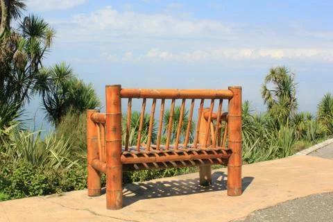 Bamboo bench Stock Photos