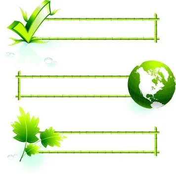Bamboo border elements Stock Illustration