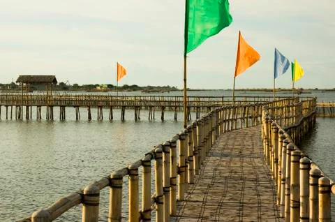 Bamboo bridge Stock Photos