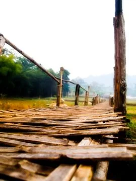 Bamboo bridge1 Stock Photos