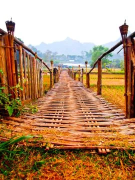 Bamboo bridge2 Foto stock