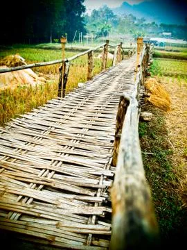 Bamboo bridge3 Stock Photos