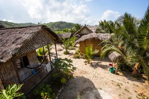 Bamboo cane huts Stock Photos