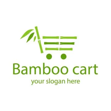 Bamboo cart logo Stock Illustration