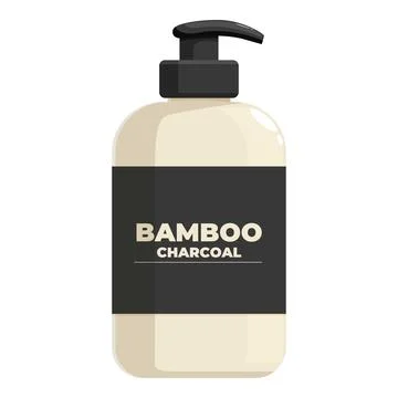 Bamboo charcoal liquid soap in a pump dispenser bottle promoting natural hy.. Stock Illustration