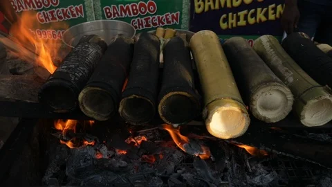 Bamboo chicken india Stock Footage 85468557