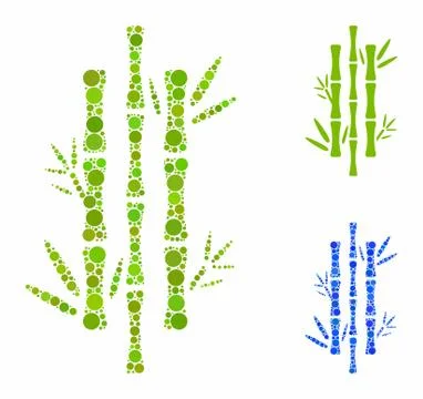 Bamboo Composition Icon of Spheric Items Stock Illustration
