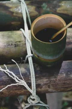 Bamboo Cup of coffee Stock Photos