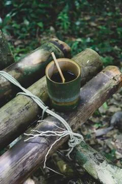 Bamboo Cup of coffee Stock Photos
