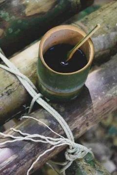Bamboo Cup of coffee Stock Photos