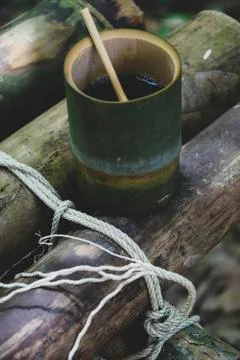Bamboo Cup of coffee Stock Photos