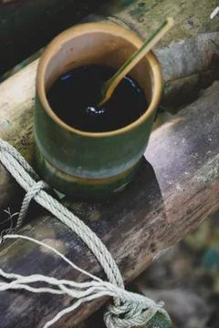 Bamboo Cup of coffee Stock Photos