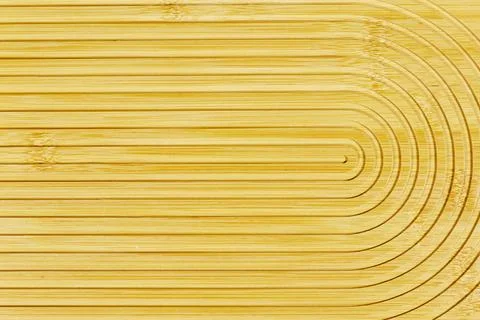 Bamboo Cutting Board Texture With Curved Groove Pattern Top View Wooden Backgrou Stock Photos