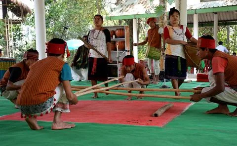 Bamboo dance Stock Photos