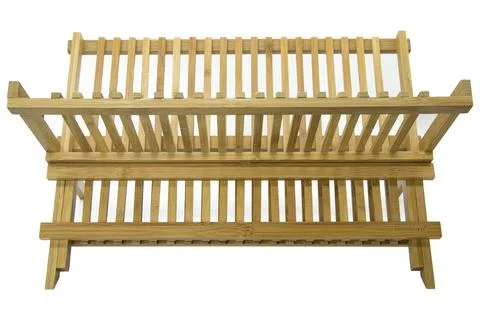 Bamboo decorative dish drying Foto stock
