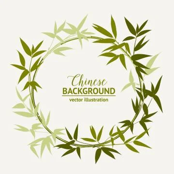 Bamboo decorative frame Stock Illustration