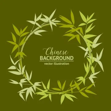 Bamboo decorative frame Stock Illustration