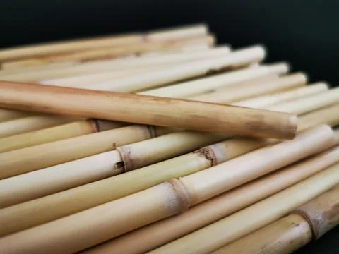 Bamboo drinking straw Stock Photos