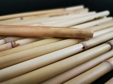 Bamboo drinking straw Stock Photos