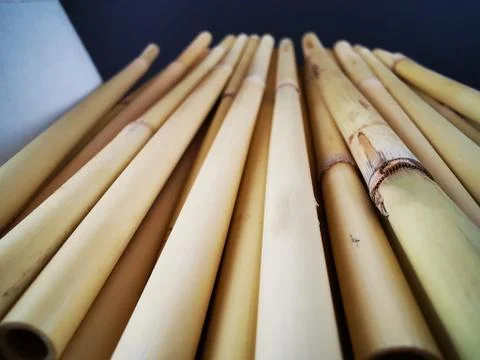 Bamboo drinking straw Stock Photos