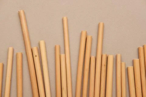 Bamboo Drinking Straw. Zero waste Reusable Bar Equipment for Drink Cocktails, Stock Photos