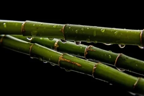 Bamboo with drops Stock Photos