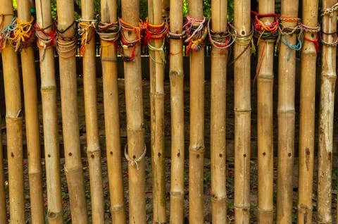 Bamboo Fence with Bracelets Stock Photos
