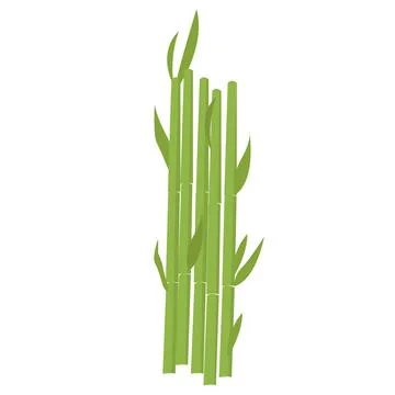 Bamboo in flat style isolated on white background Stock Illustration