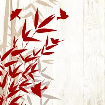 Bamboo forest card Stock Illustration