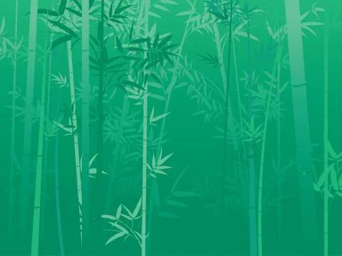 Bamboo forest scene Stock Illustration
