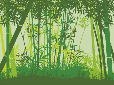 Bamboo forest scene Ilustração Stock