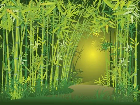 Bamboo forest scene Stock Illustration