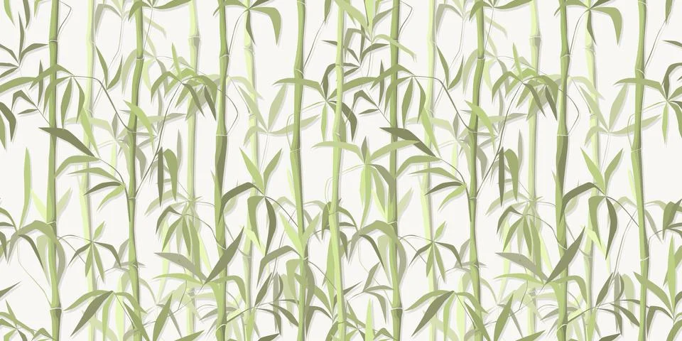 Bamboo forest, vector drawing in soft green tones, seamless pattern Foto stock