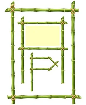 Bamboo frame Stock Illustration