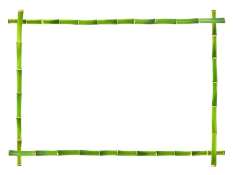 Bamboo frame isolated on white background Stock Photos