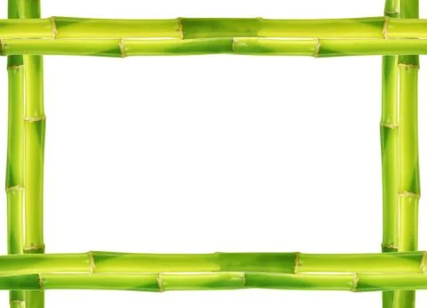 Bamboo frame made of stems Stock Photos