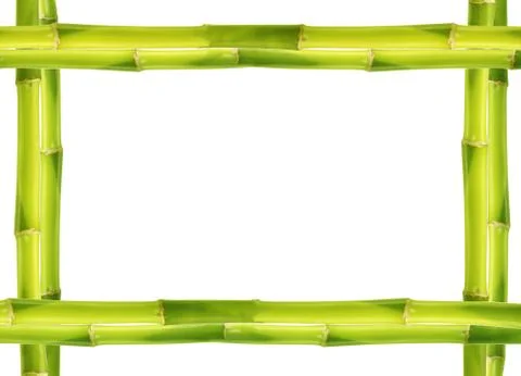 Bamboo frame made of stems Stock Photos