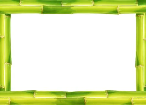 Bamboo frame made of stems Stock Photos