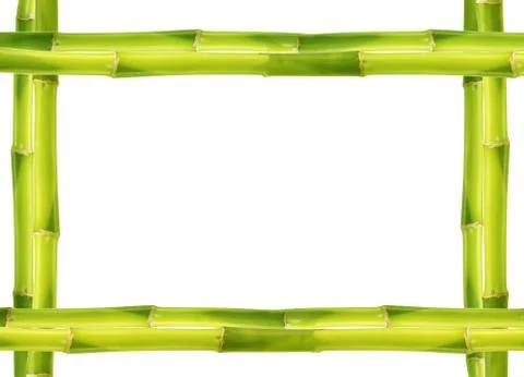 Bamboo frame made of stems Stock Photos