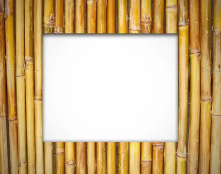 Bamboo frame with space for data Stock Photos