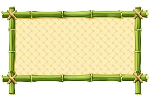 Bamboo frame with woven Stock Illustration