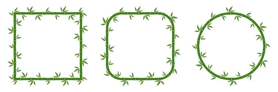 Bamboo frames with leaves. Vector illustration. Illustrazione stock