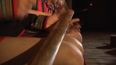 Bamboo gong Stock Footage 103597698