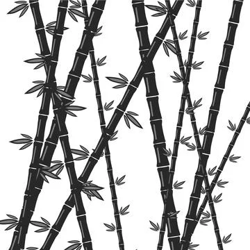 Bamboo in gray Stock Illustration