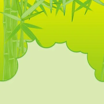 Bamboo green frame Stock Illustration