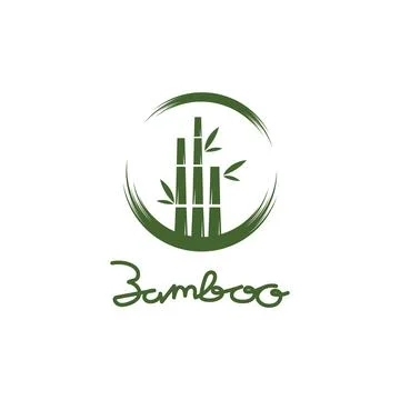Bamboo with green leaf Illustrazione stock