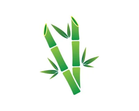 Bamboo with green leaf vector icon Illustrazione stock