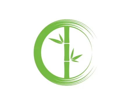 Bamboo with green leaf vector icon Stock Illustration