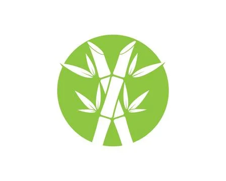 Bamboo with green leaf vector icon Bamboo with green leaf vector icon temp... Stock Photos
